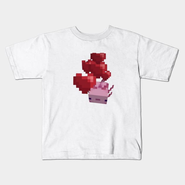 Axolotl Love Kids T-Shirt by Ooriana